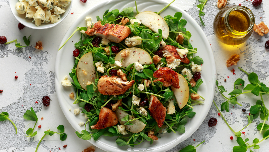 pear salad with elderberry vinaigrette