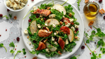The Best Pear Salad With Grilled Chicken, Feta & Elderberry Vinaigrette