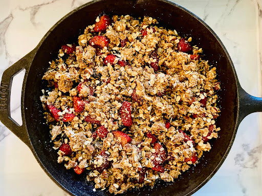 Healthy Berry Crumble Recipe Made With Elderberry Syrup (Perfect With Ice Cream)