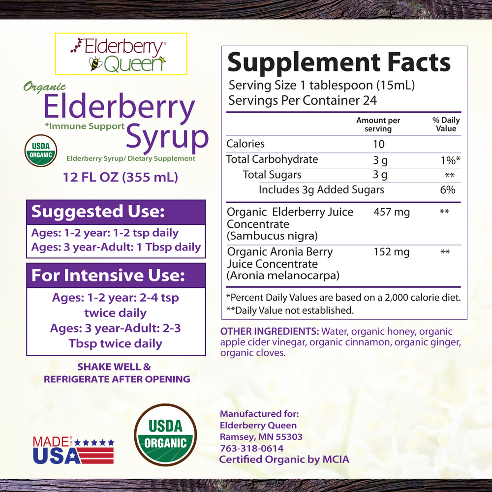 Organic Elderberry Syrup 12oz